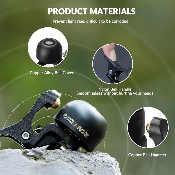 ROCKBROS Bike Bell for Road Bike Ring Bell with Loud Sound Bells fit for Road Bike Handlebars