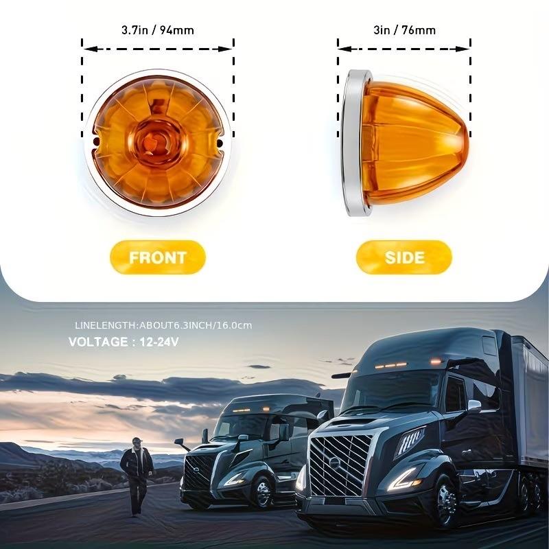 2pcs Truck Lights Watermelon light 12-24v Flashing and Constant Light Side Lights Tail Lights for Trucks Vehicles Semi-trailers Boat Trailers