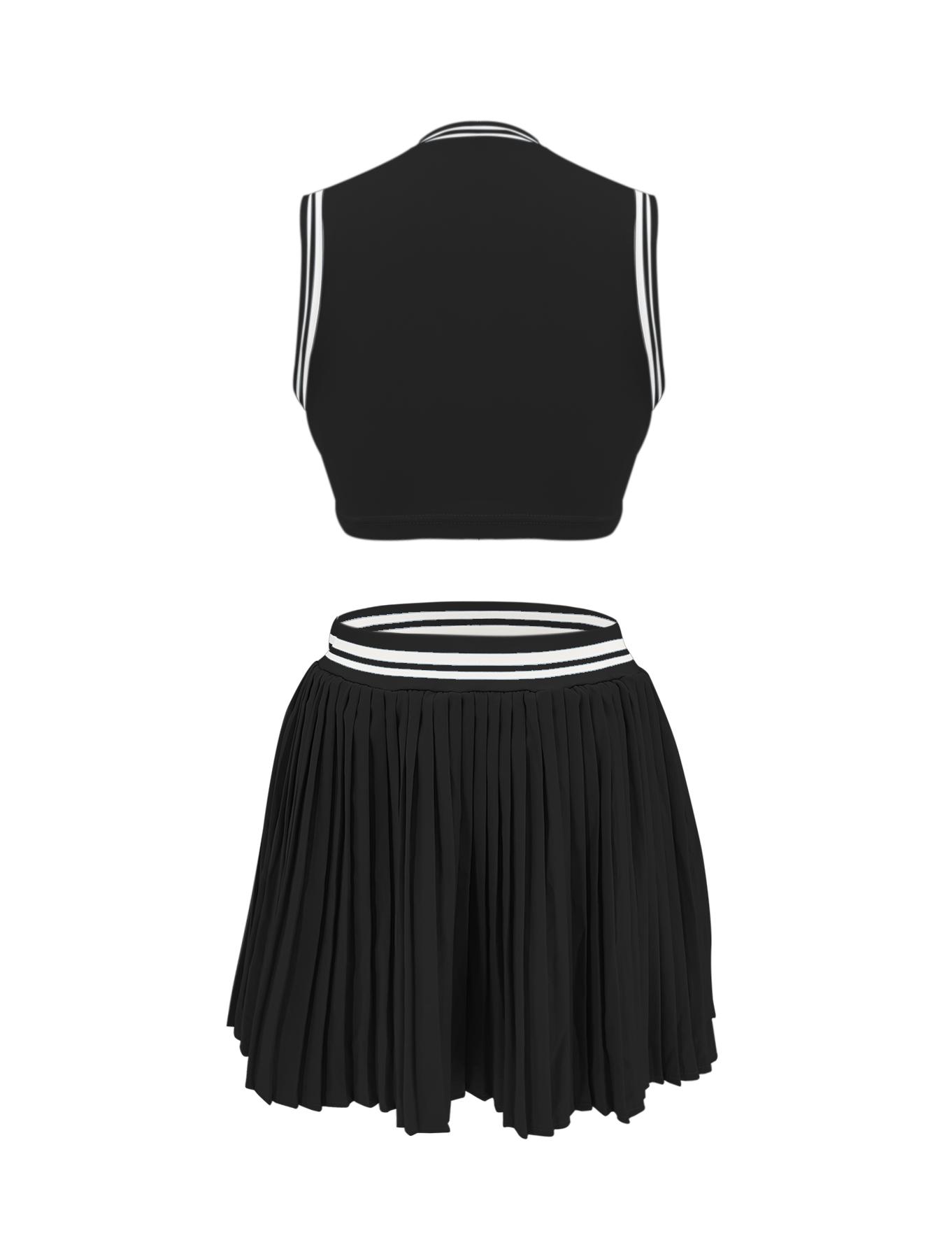 Women's Cute Two-Piece Set, Fashionable Casual Crop Top & Skirt, Sleeveless Short Vest, All-Season Tight-Fit Design