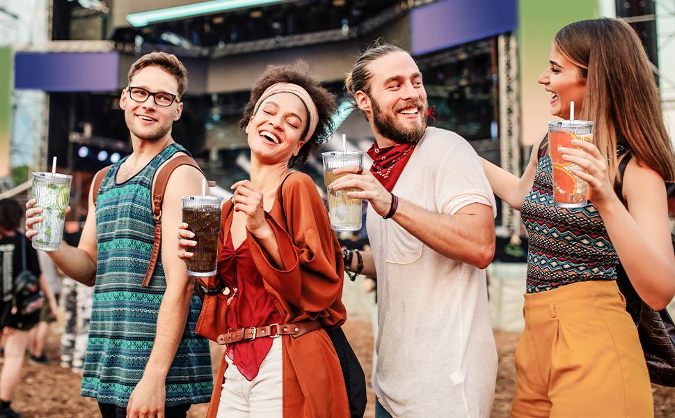 MHDCLY 20oz Ribbed Glass Tumblers Set of 2/4 with Lids & Straws Durable Reusable Leak-Proof Travel-Ready for Iced Coffee Smoothies Juice Cocktails Washable Stylish Drinkware