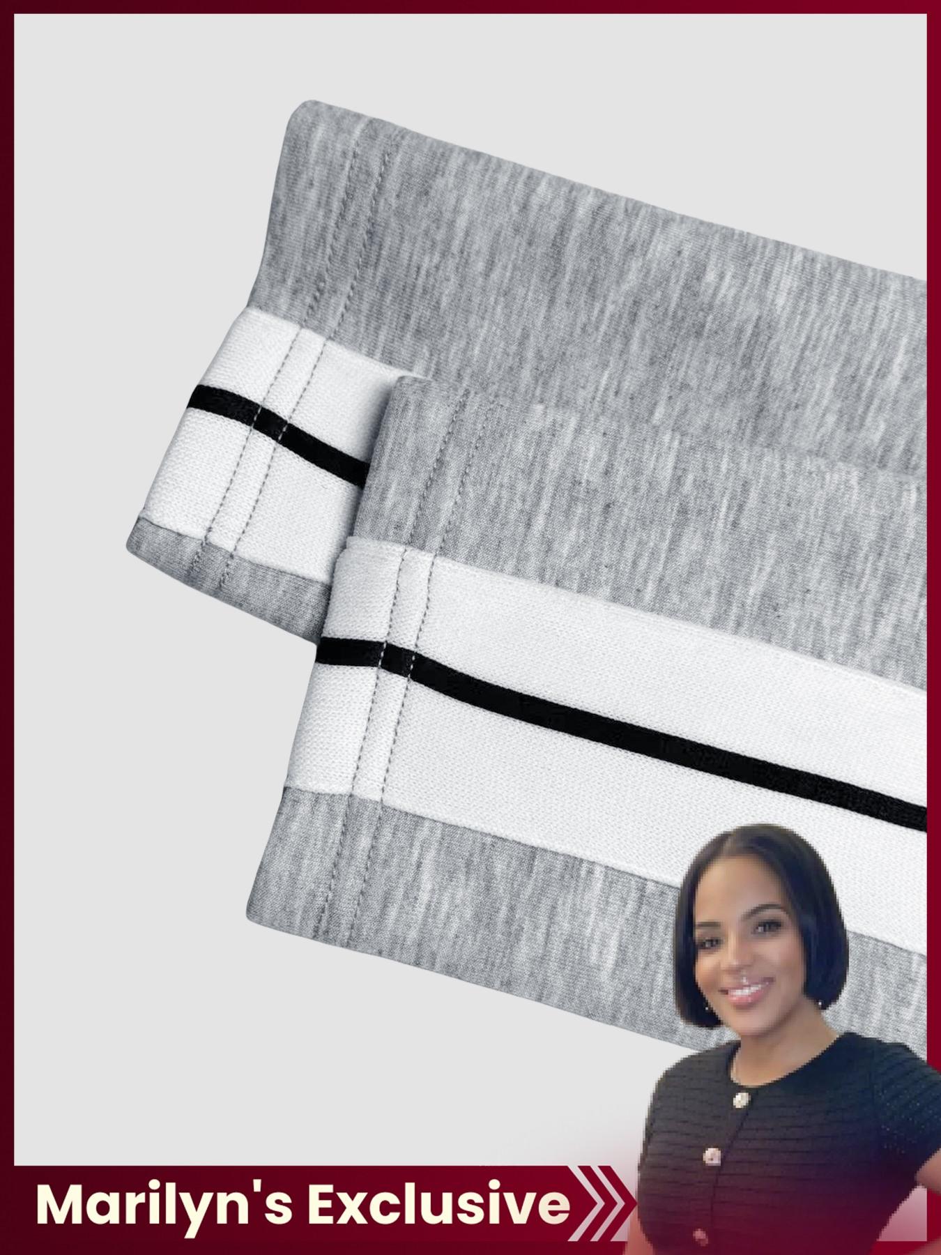 【Marilyn's Exclusive】Valentine's Day Women's Striped Print Blazer Jacket & Wide Leg Pants Set, Casual Fitted Suit for All Seasons, Stylish Ladies' Clothing Ensemble