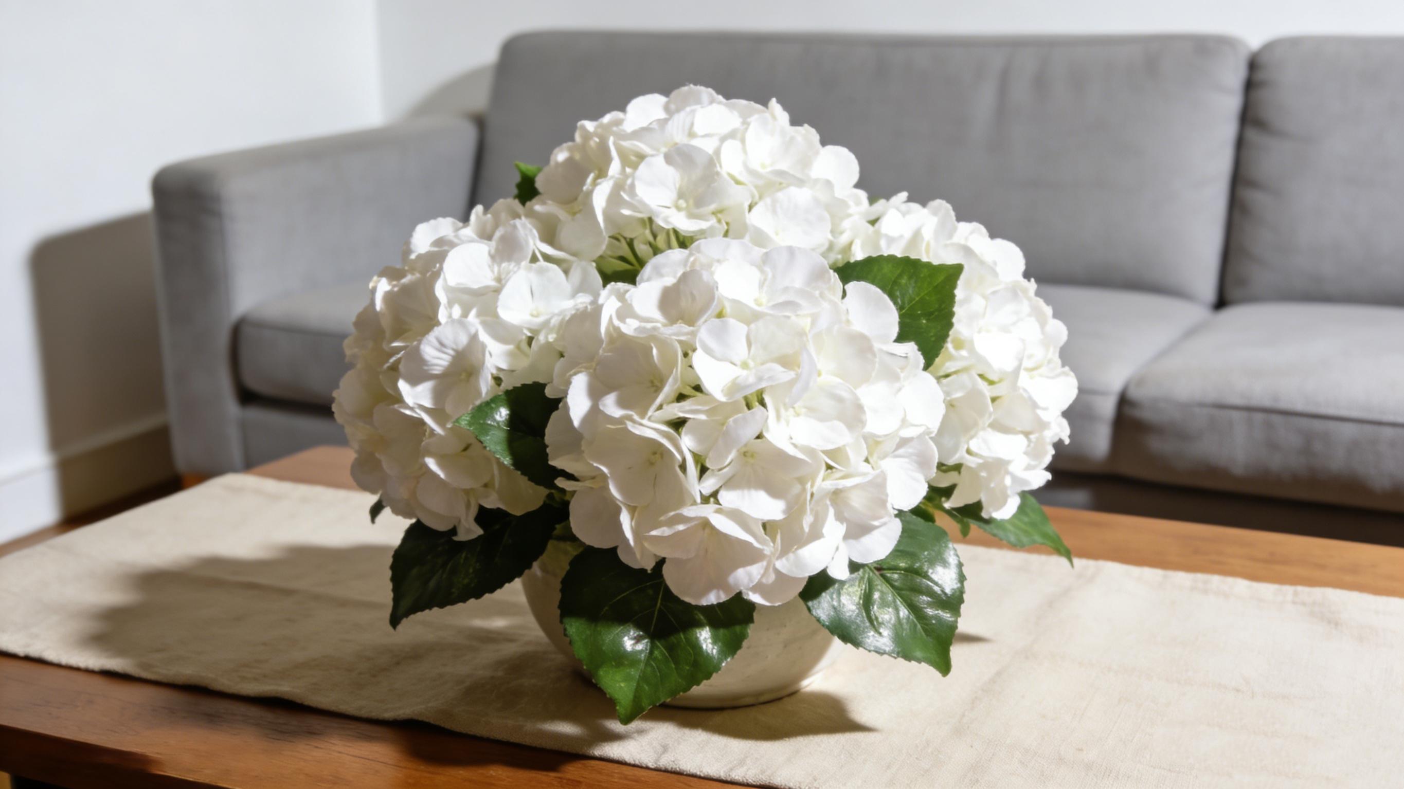 3 large diameter simulated hydrangea flowers, single stem realistic hydrangea flowers, 54cm simulated tactile latex hydrangea flowers, artificial flower decoration for weddings, parties, offices, and homes