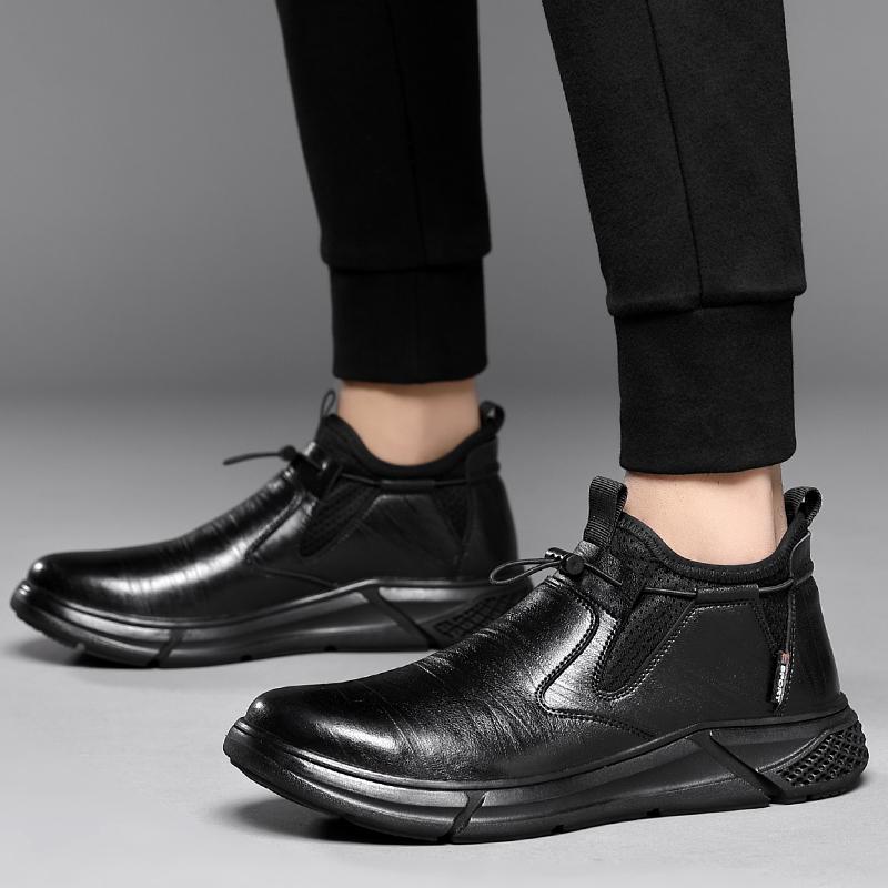 Water Proof Safety Work Shoes For Men Steel Head Leather Boots Male Footwear Indestructible Construction Work Shoes Black steel toe work boots for men