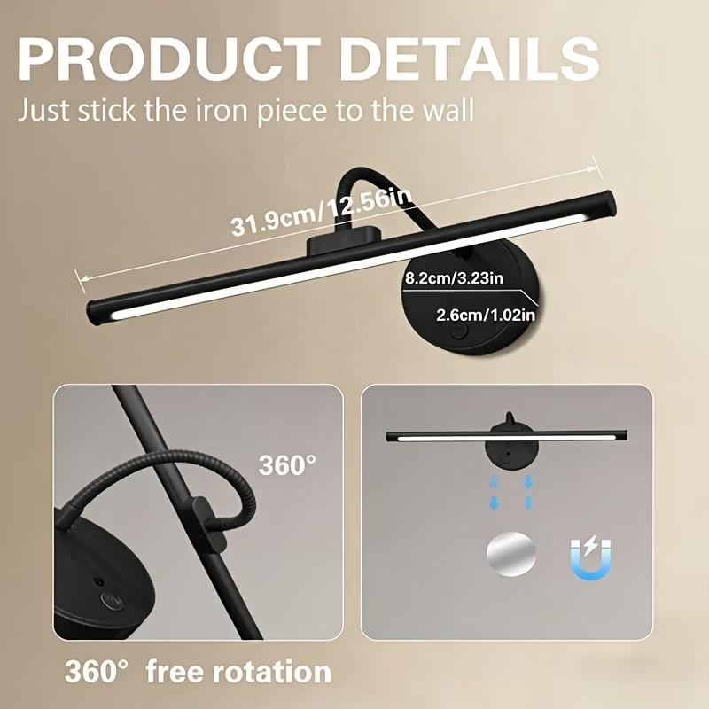 Control Ambient Dimmable LED Wall Lamp with Timer & Rechargeable Suitable for Gallery Lighting, Color-Changing Night Light, Plug-and-Play Semi-Recessed Installation for, Plastic Housing, Lighting Fixture