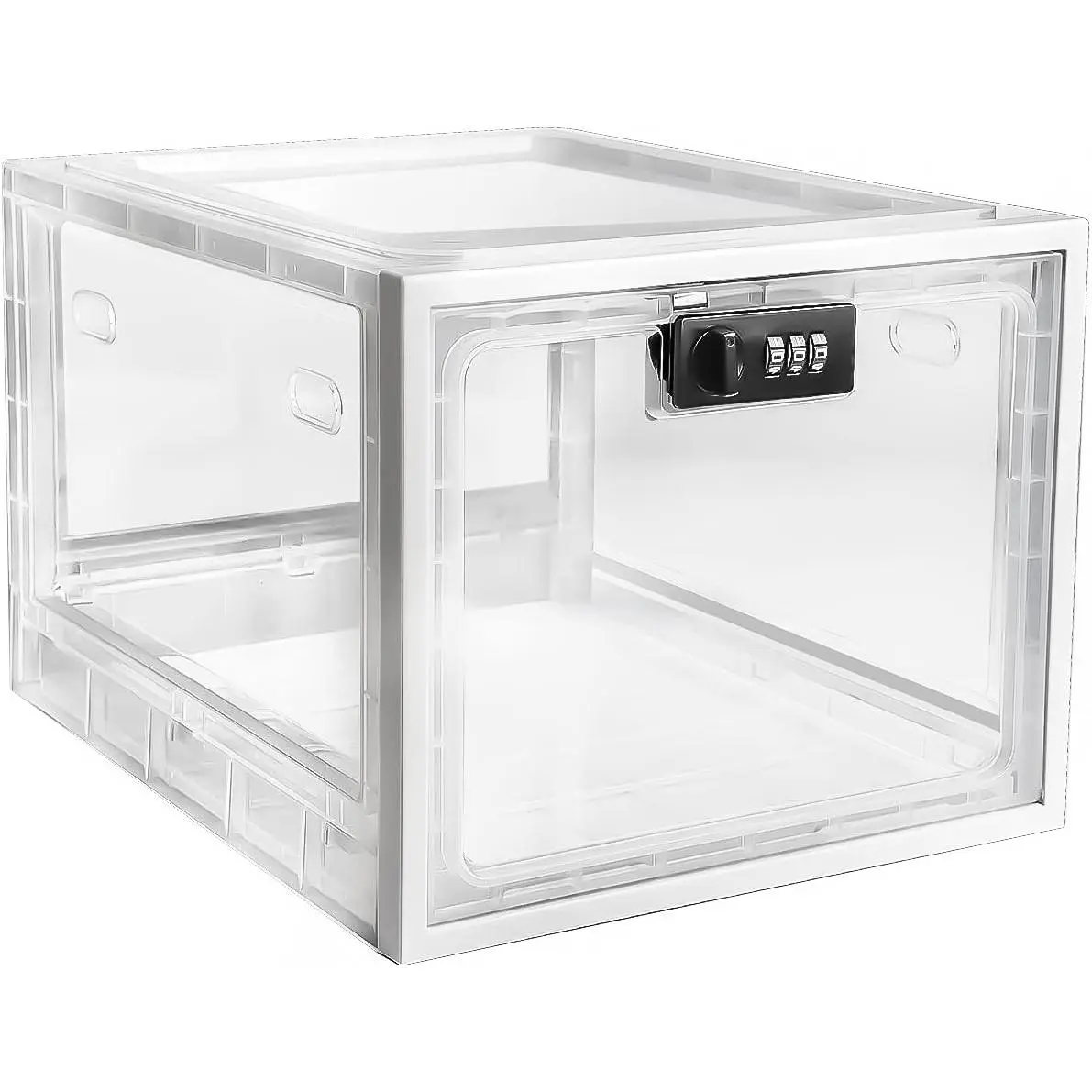 Large Lockbox Medicine Lock Box - Refrigerator Lockable Boxes for Food Storage - Childproof First AID Locking Cabinet Pill Case Medical Organizer Bin - Mobile Tablet Locker Cell Phone Jail