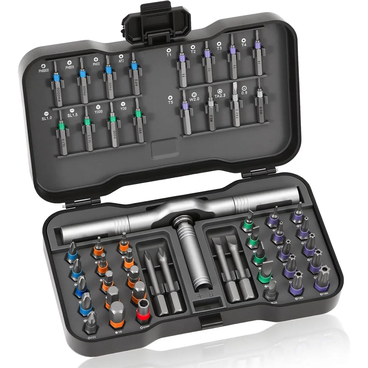 50 in 1  Ratchet  Set, Multi Bit Ratcheting  Set Repair Kit with Detachable Ratchet Handle for Electronics Repair, Furniture Assembly & DIY