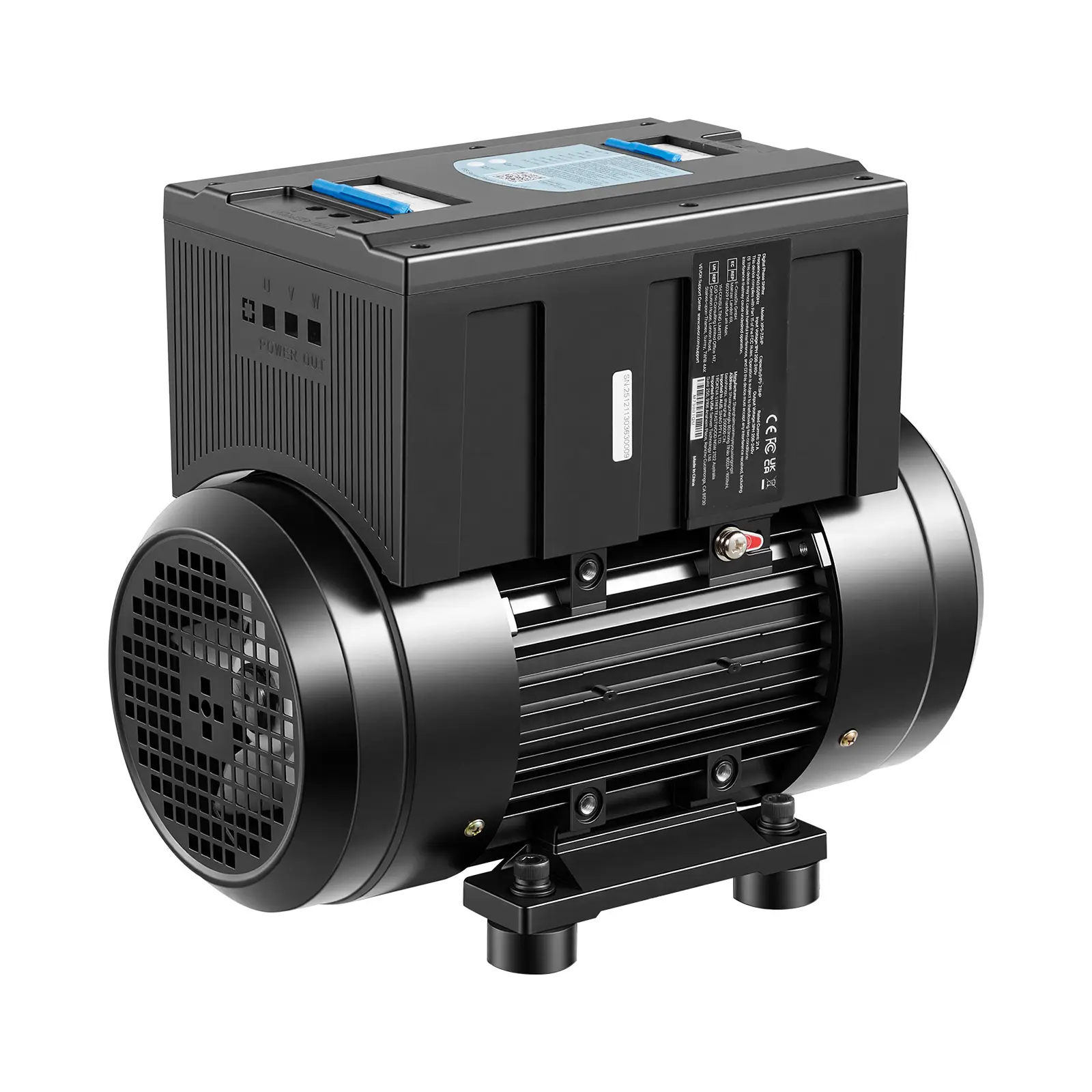 Single Phase to 3-Phase Rotary Converter, 5HP 14A 208-240V Input/Output Rotary Phase Converter - Expandable to Higher Horsepower for Heavy-Load Equipment