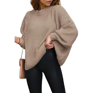 Womens Sweaters Spring Oversized Chunky Knitted Pullover Sweater Casual Long Sleeve Crewneck Cute Sweaters