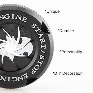 Bat Rotary Design Car Push Start Button Cover, Universal Engine Start Stop Switch Protector, Anti-Scratch Interior DIY Decoration Accessories, Ideal Gift for Men (Bat Black)