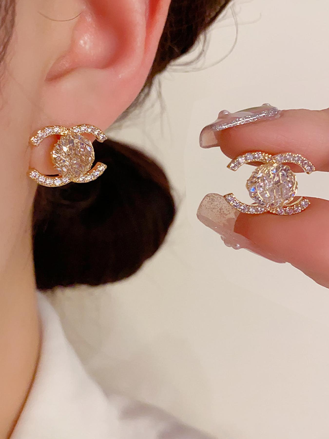 Elegant Zirconia Stud Earrings for Women, Artificial Zirconia Earrings, Fashionable Simple Design, Perfect for Daily Commute, Versatile Ear Rings