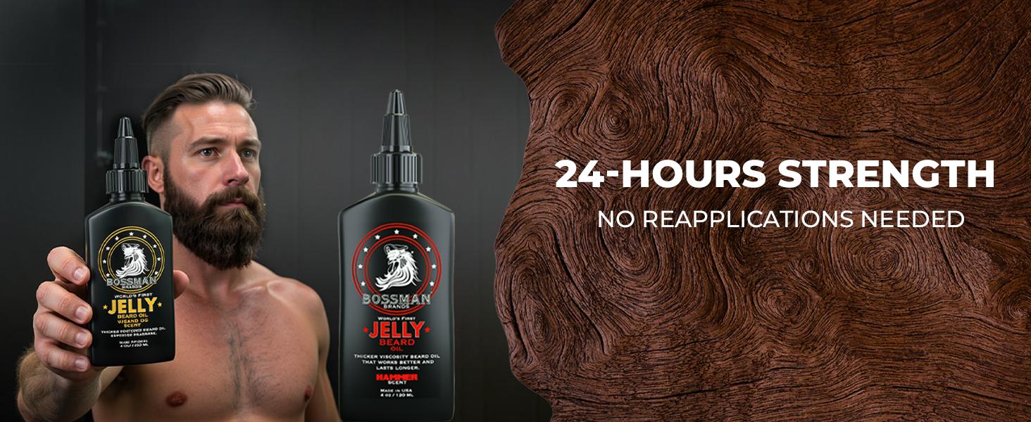 Bossman Jelly Beard Oil for Men (4 oz, Magic Scent) – Softens, Moisturizes & Conditions with Natural Ingredients