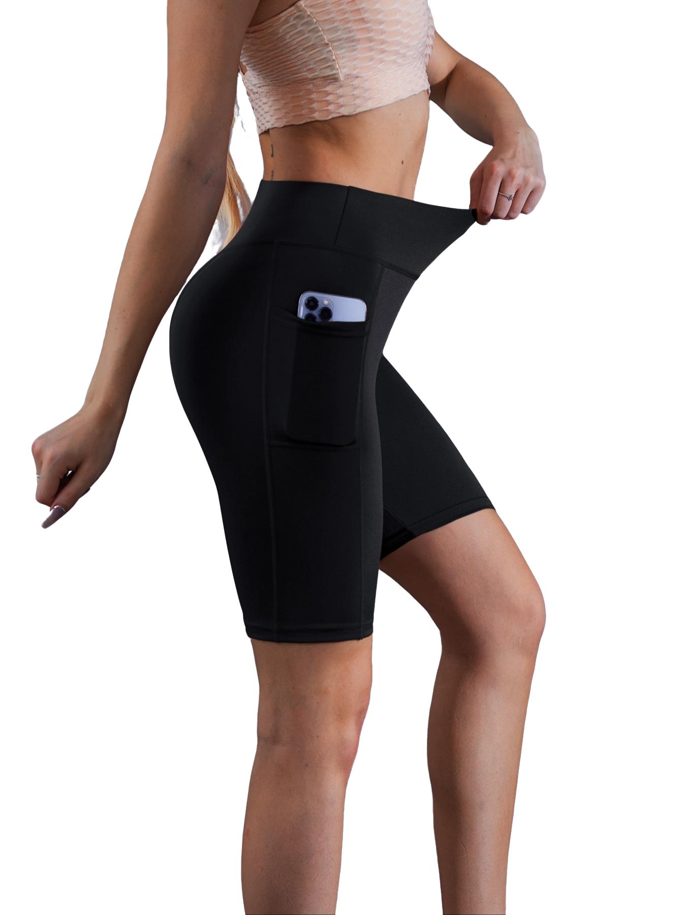 Summer Clearance Sale Ladies' Tight-fitting Sports Shorts, Running Yoga Shorts, Yoga Pants, High Waist  Tummy Control Shorts with Pockets, Suitable for Outdoor Walking, Fitness, and Indoor Casual Wear