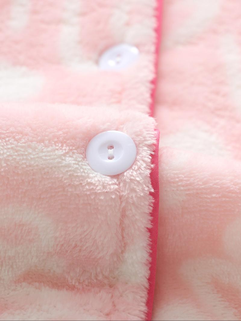 Two-piece Set Women's All Over Cartoon Bear Print Lapel Collar Top & Elastic Waist Pants Pajama Set, Long Sleeve Button Up Top & Pants Pj Set, Women's Sleepwear for Winter