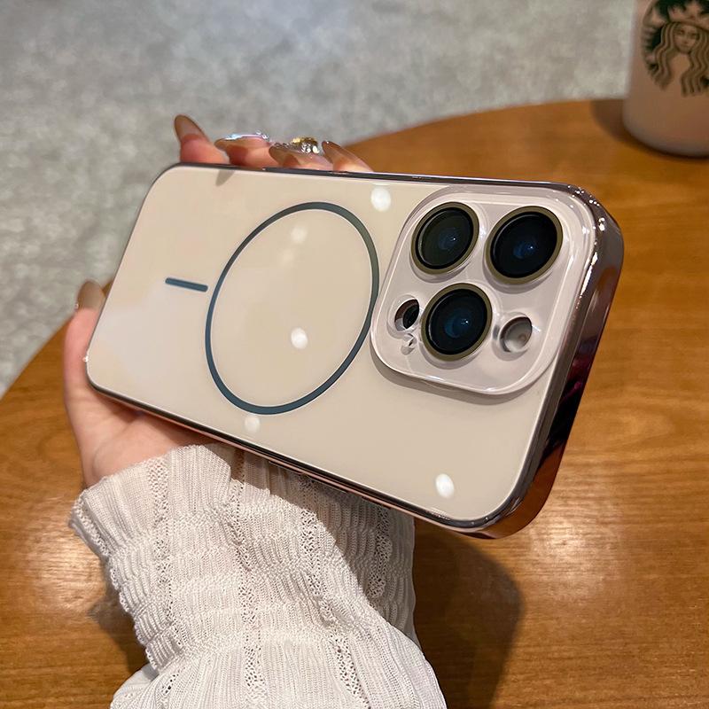 Compatible with iPhone 17 Pro Max/ 17 Pro/16/15/14/13/12 Pro Max Phone Case Magnetic phone case Electroplating protective cover phone case hlk04