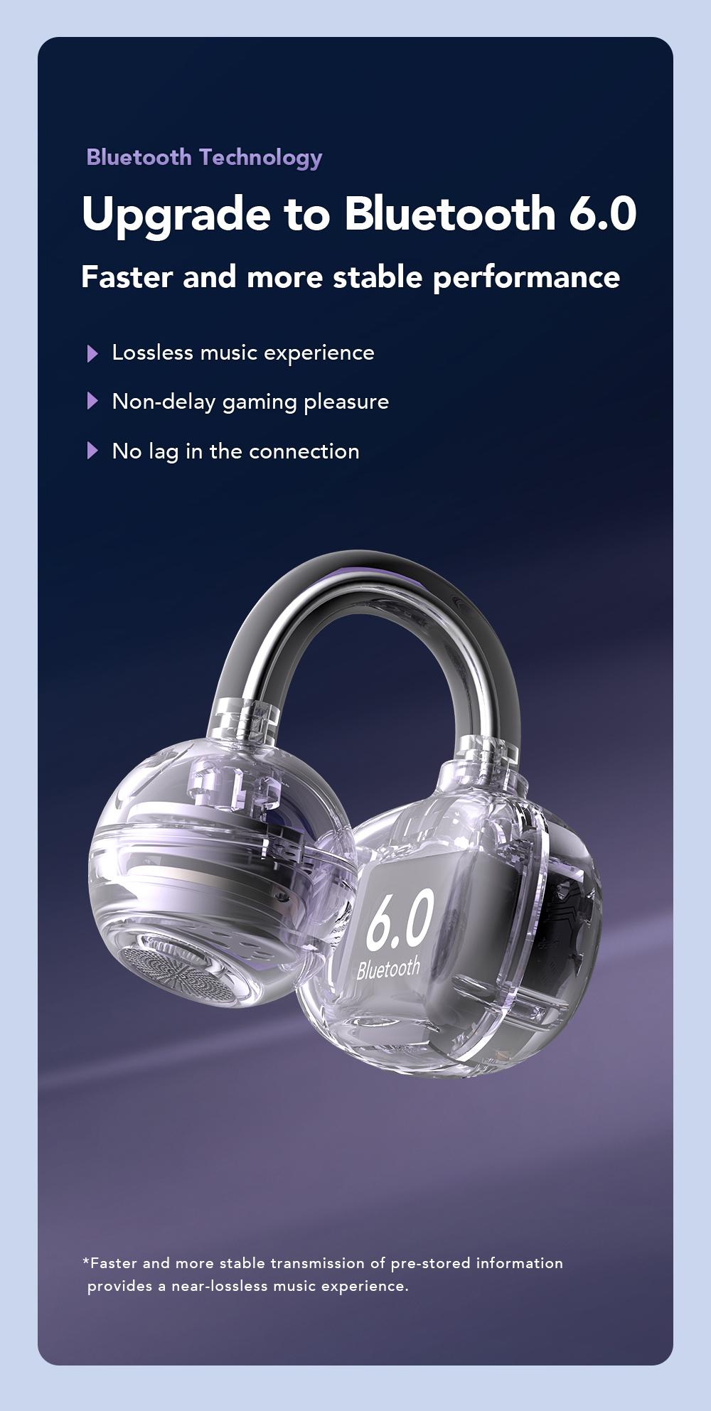 MINISO MS199 Translation Clip On Ear Headphones Full Color Touch Screen, Audio Wireless Headphones Support 135 Languages Real Time Bluetooth Translation Built-in Microphone for Music & Phone Calls,Sport Waterproof & Sweatproof