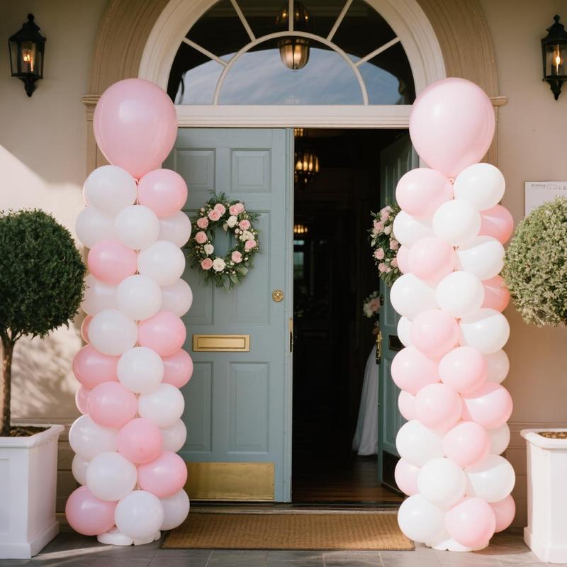 Balloon Column Stand Set of 2, Adjustable 7 Feet Ballon Arch Stands with Reusable Metal Telescopic Design for Birthday, Wedding, Baby Shower, Halloween, Graduation Party Decoration