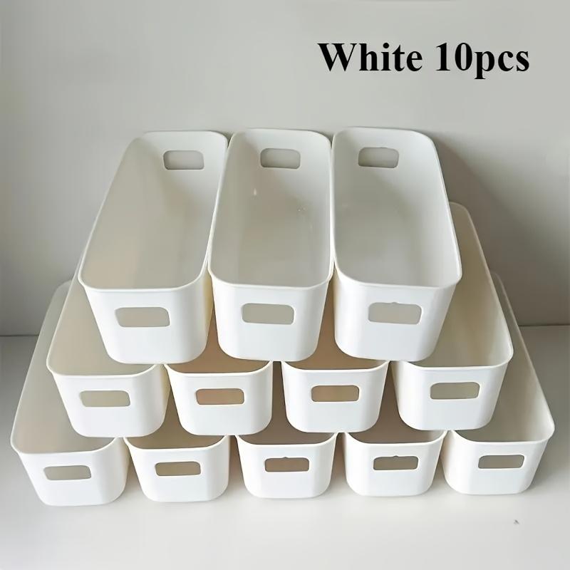 10 durable plastic home storage boxes, stackable storage bins for underwear and socks, with open compartments, transparent drawer storage boxes, drawer compartment design, modern style, visible compartments - space-saving organizers for wardrobes