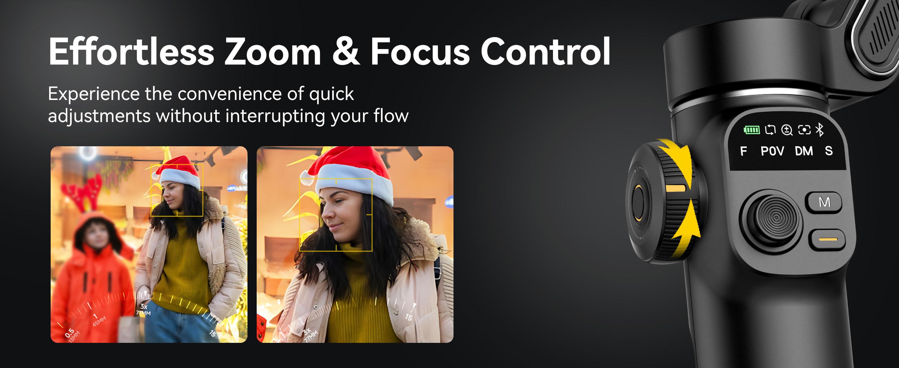 AOCHUAN Gimbal Stabilizer for iPhone, 3-Axis Smartphone Gimbal Built in 7.8' Extension Rod, Portable Gimbal Stabilizer w/OLED Display for iPhone/Android, Perfect for TikTok YouTube Vlogging-Smart X2 Black