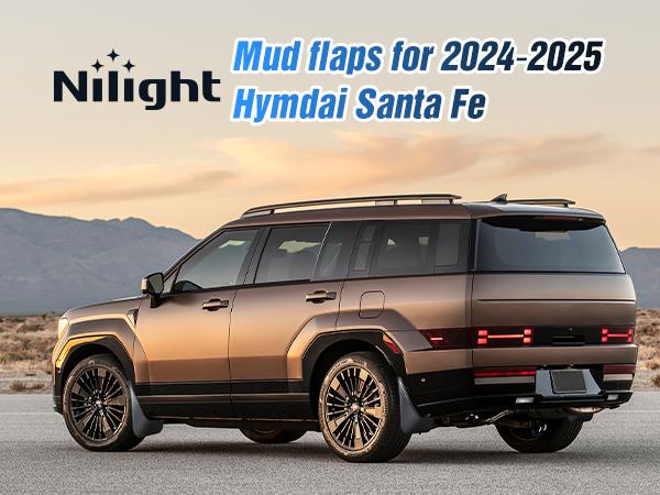 Nilight Mud Flaps for Hyundai Santa Fe 2024 2025, No Drilling Precision Fit Exterior Accessories Heavy-Duty Splash Guards Protection, Front & Rear Set Truck Automotive  dealsforyoudays