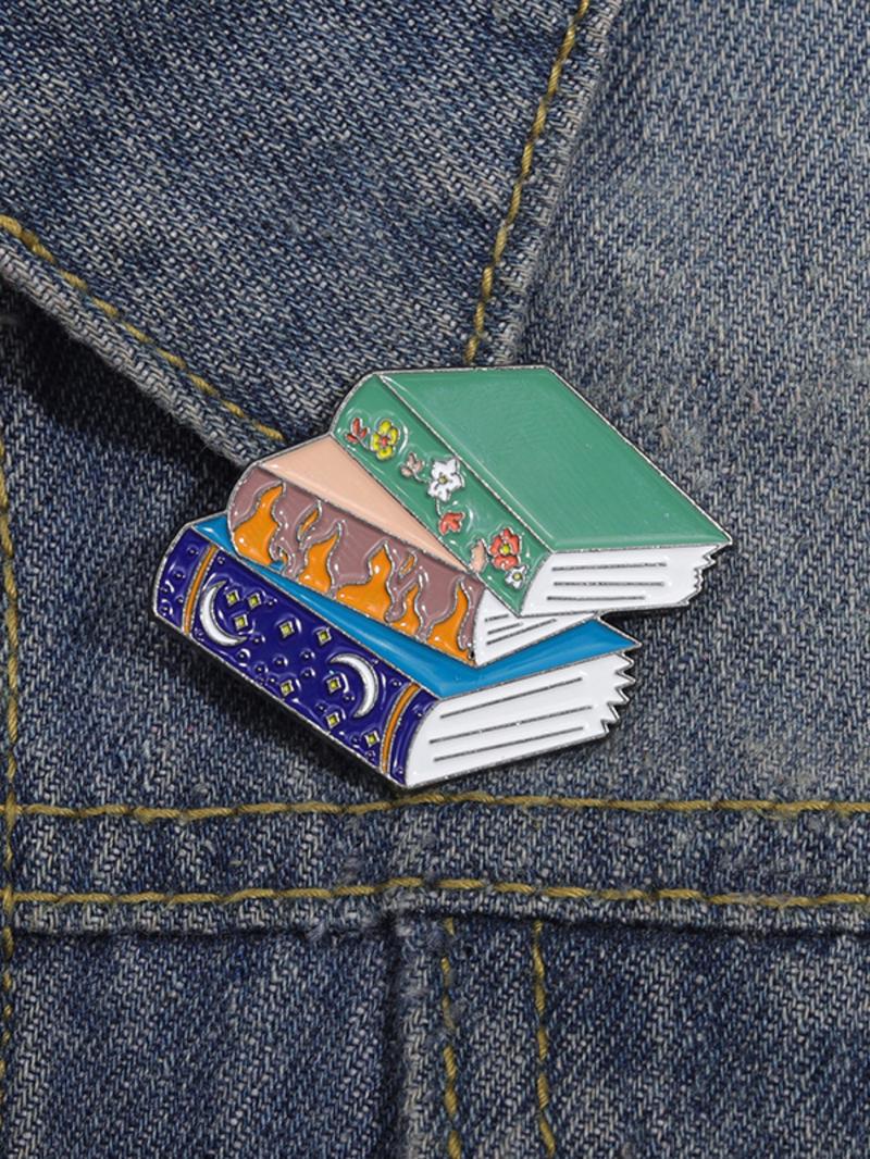 Cute Book Design Brooch, Fashion Alloy Brooch Pin for Women & Men, Funny Enamel Pin Suitable for Backpacks, Jeans, Scarves, Hats Decoration, Mother's Day Gift