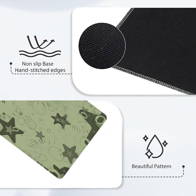 Extra Large Green Star Pattern Mouse Pad Stylish Gaming Mouse Pad 35x16 Inch Computer Keyboard Mousepad Suitable for Families, Offices and Schools. Perfect Gift for Family Members and Friends