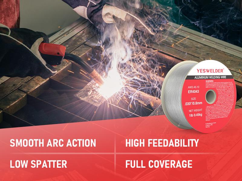 YESWELDER ER4043 .030"/.035" Diameter 1LB Spool Silicon Aluminum MIG Welding Wire