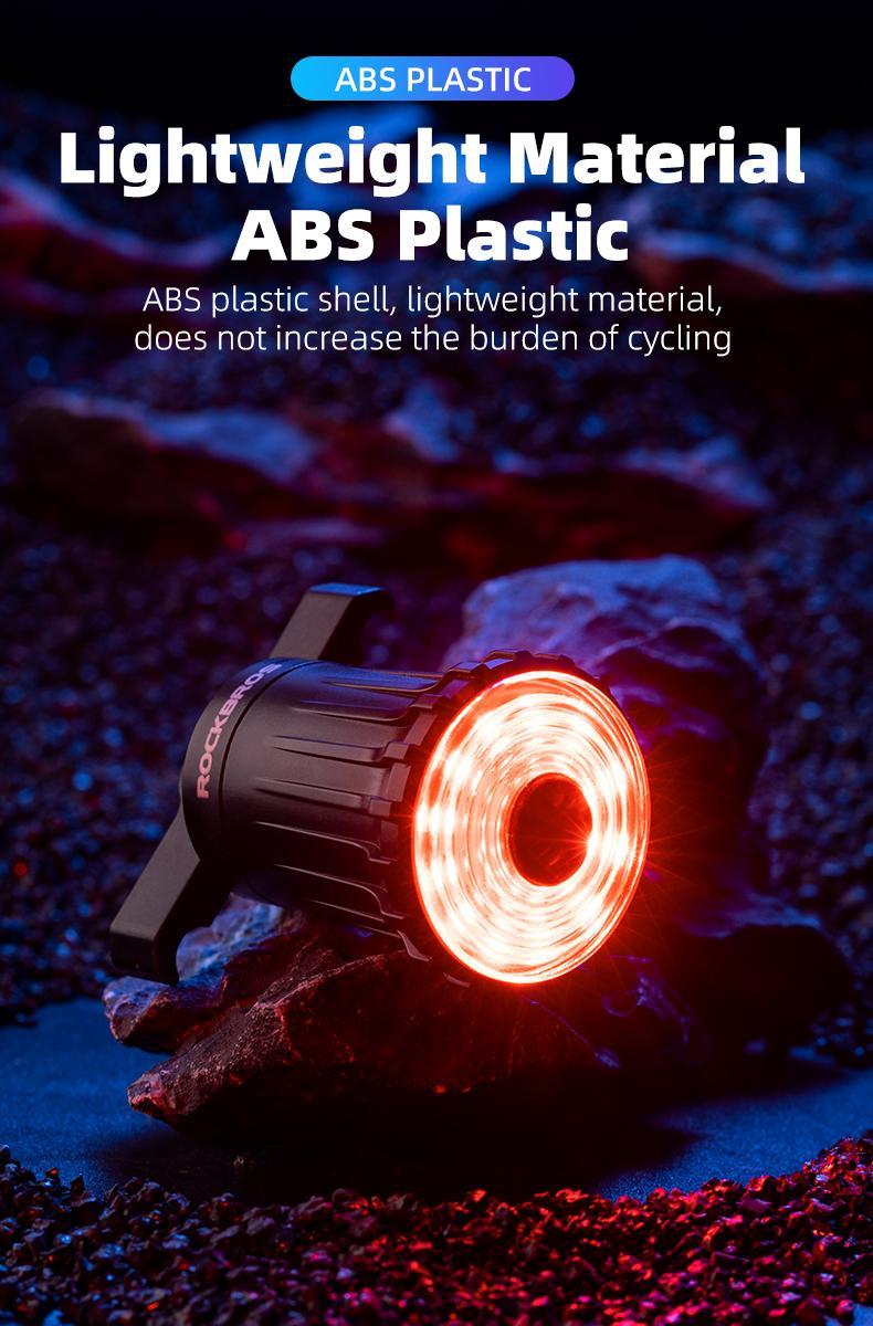 ROCKBROS Bike Tail Light Bicycle Smart Brake USB Rechargeable MTB Rear Light 7 Modes Cycling Warning Light Bike Accessories