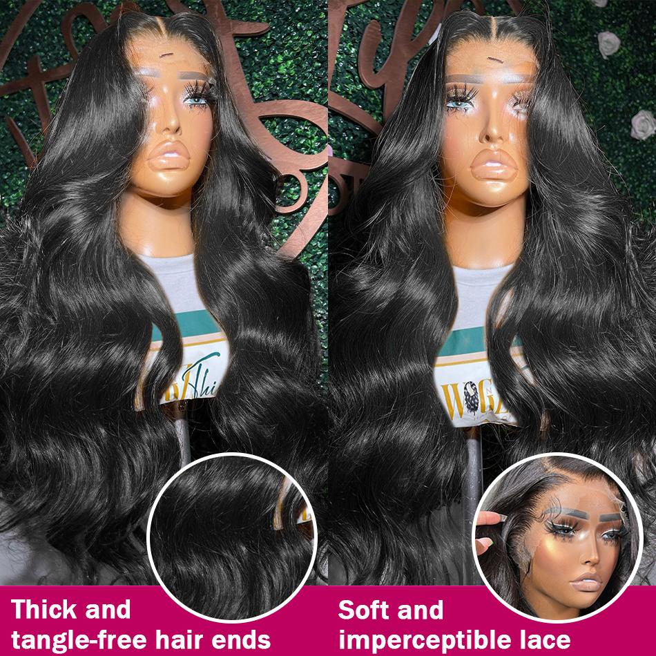 Bling Hair 36 34 Inch 13X4 13X6 Body Wave Lace Front Wig Human Hair 360 Full Frontal Wigs for Women Brazilian Real Human Hair PrePlucked Natural Black Remy Hair 180% Density #TikTokShopHolidayHaul