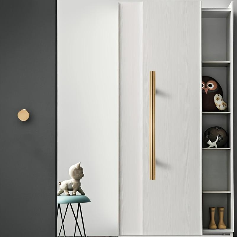 18pcs Brushed Gold Stainless Steel Arc Cabinet Handles  Modern Drawer Pulls, Includes Screws, Easy Installation, Length 150mm