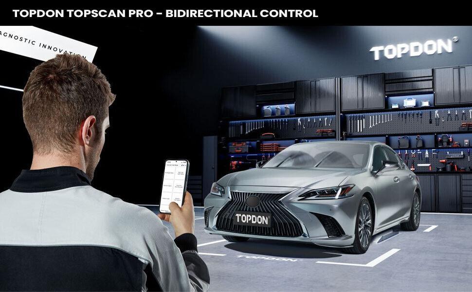 Topdon Topscan Pro Obd2 Scanner, Full System Diagnostic Scan Tool, Bluetooth-compatible Connection, Car Code Reader, Key Programmer, 13+ Reset Services