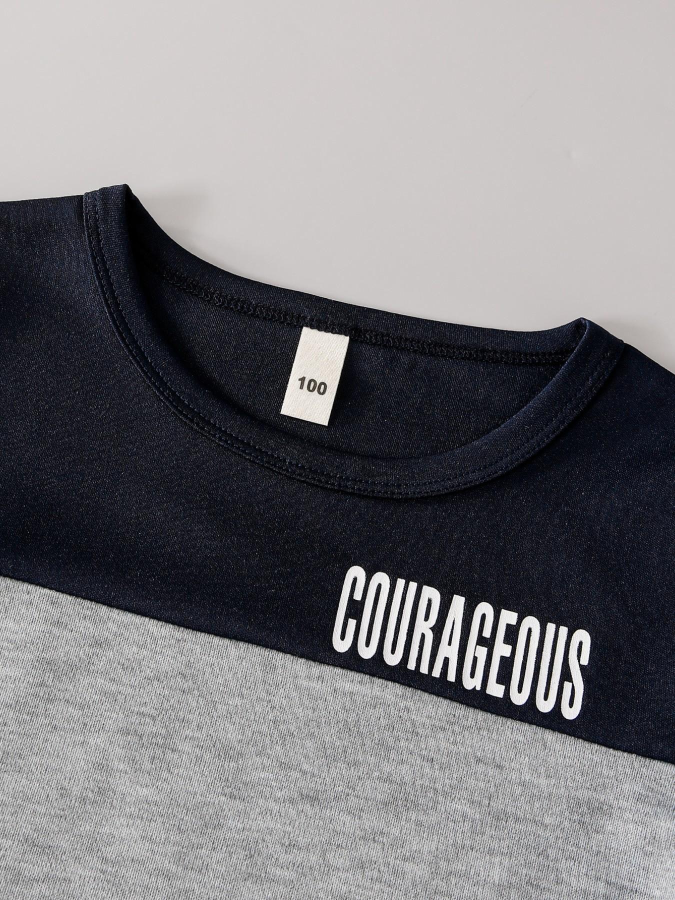 Boys' Summer Casual Sportswear Set, Simple Round Neck Short Sleeve Tee, Breathable Shorts, Letter Print, Perfect Gift, Outdoor Wear