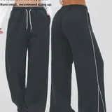 Women's High Waist Loose-Fit Jogger Pants with Pockets, Casual Plain Design, Ideal for All Seasons, Outdoor Running & Gym Workout