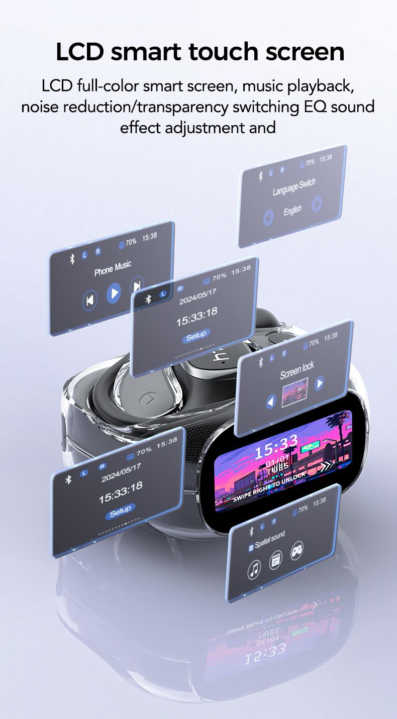 HTC NE11 Translator Earbuds Real-Time, Language Translator Earbuds for 134 Languages Translation Device with APP & Charging Base for Travel Business Meetings