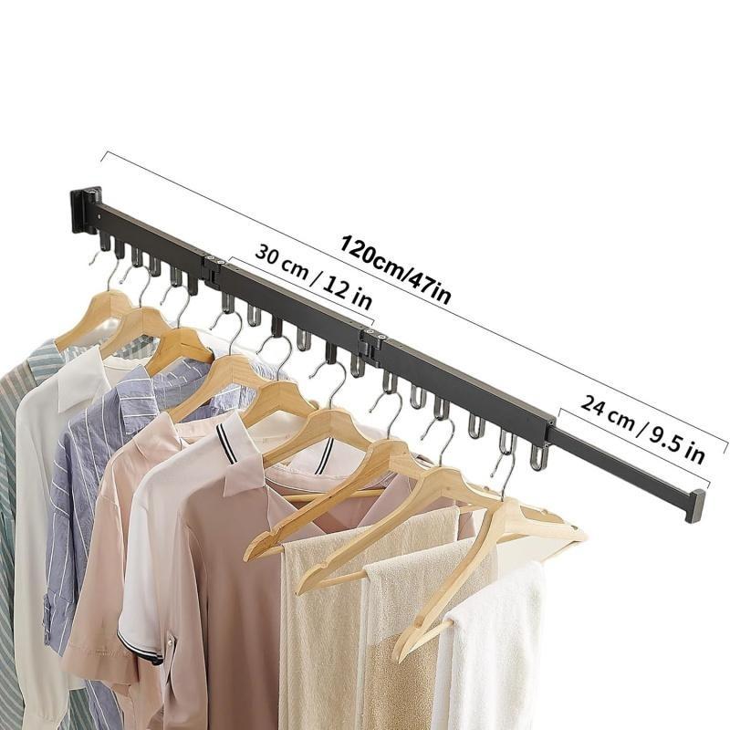 Foldable Clothes Drying Rack for Laundry Room, Wall-Mounted Space-Saving Design, Multi-Functional Durable Hanger, Efficient Use