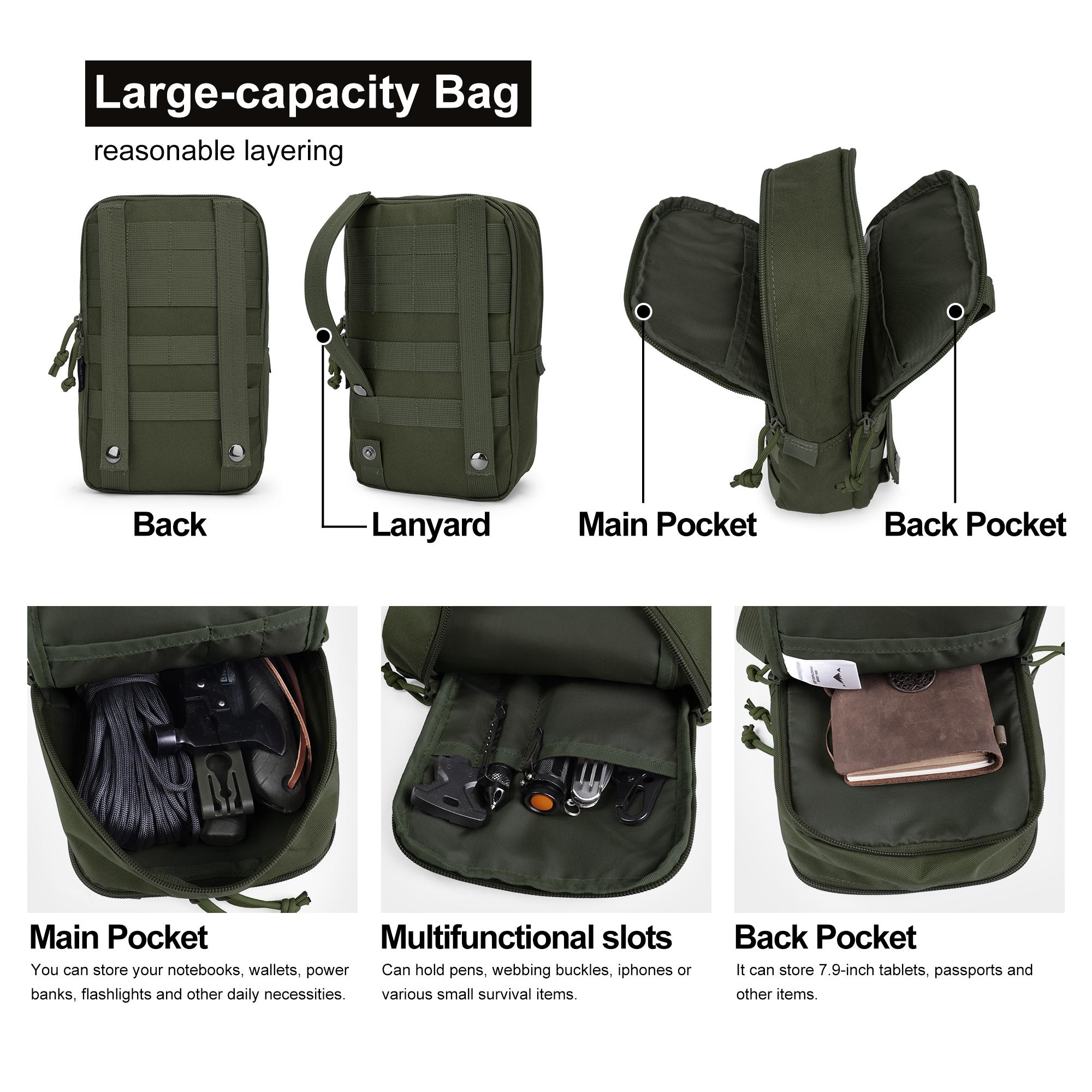 Mardingtop Molle Military TacticalUtility Pouch, Tactical Rip-away First-aid Pouch, Molle Attachment MilitaryModular Attachment for QutdoorCamping military tactical backpack purse versatile backpack camping  backpack tactical backpack casual travel