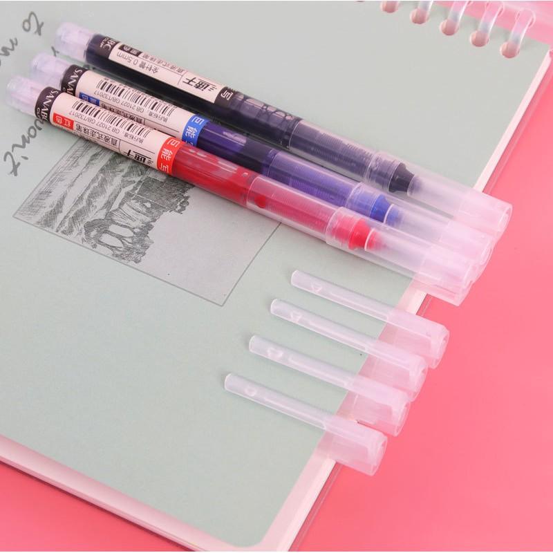 6-Pack Liquid Ink Pens, 0.5mm Needle Tip, Quick-Dry Ink, Large Capacity, Smooth Writing, Ideal for Students and Office Use