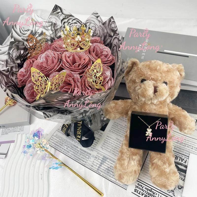 🌹Valentine's Flash Rose Bouquet Making Kit, 36pcs Artificial Roses, Decorative Artificial Flower, DIY Handmade Decorative Ornament, Home Room Decor, Romantic Gift for Weddings, Anniversaries