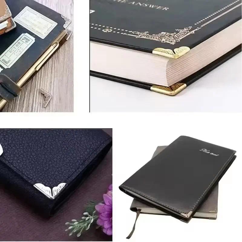 200PCS Metal Book Corner Scrapbook Photo Album Corner Protectors DIY Menu Vintage Corners Card File Folder Craft Supply Decor