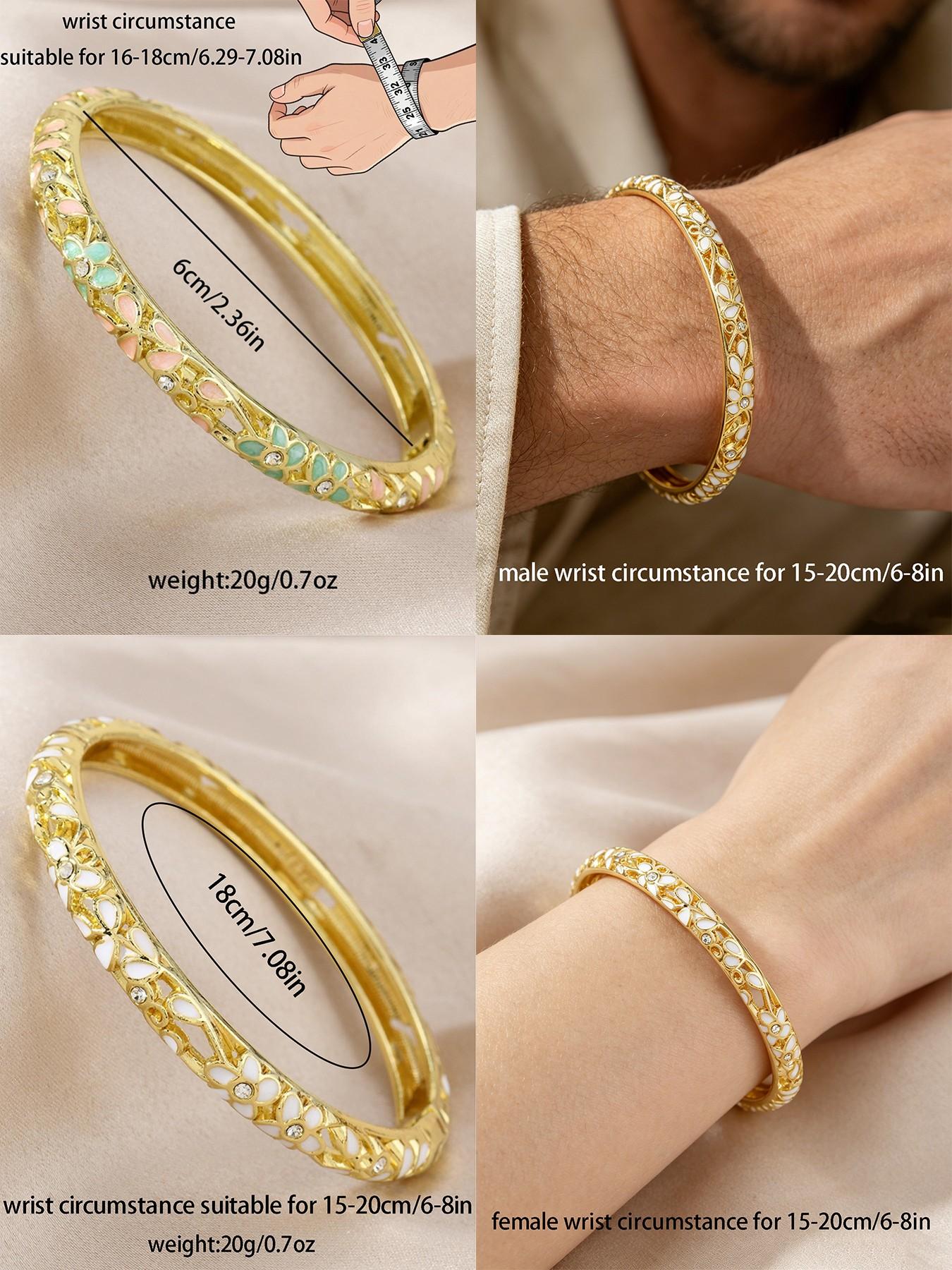 Vintage Court Style Oil Drip Flower Exquisite Bangle Bracelet, Jewelry Bracelets, Versatile Accessory, Elegant Geometric Design, Perfect Gift for Valentine's Day, Christmas, Parties, Anniversaries
