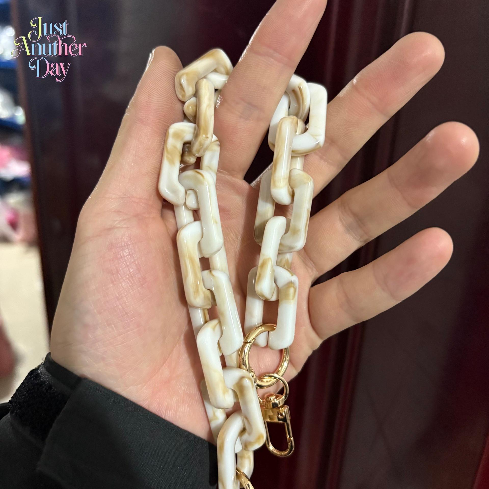 Acrylic Resin Bag Chain Strap, Multi-Use Chunky Link Chain for Handbags, Glasses, Phones & Keys, Colorful Fashion Accessory