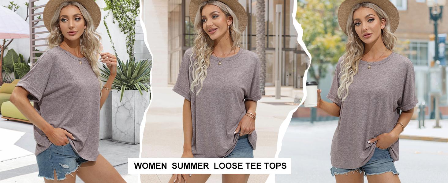 Cicy Bell Women‘s Oversized T-Shirt Summer Casual Short Sleeve Loose Tee Tops