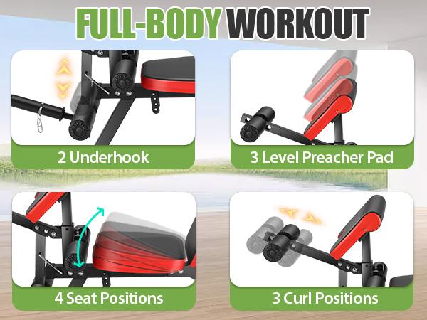 【TikTokShopBlackFriday】OPPSDECOR 800LBS Adjustable Weight Bench, Workout Bench for Home Gym, Weight Bench with Leg Extension and Leg Curl, Preacher Curl Bench, Gym Bench Exercise Bench 【TikTokShopBlackFriday】OPPSDECOR 800LBS Adjustable Weight Bench, Workout Bench for Home Gym, Weight Bench with Leg Extension and Leg Curl, Preacher Curl Bench, Gym Bench Exercise Bench