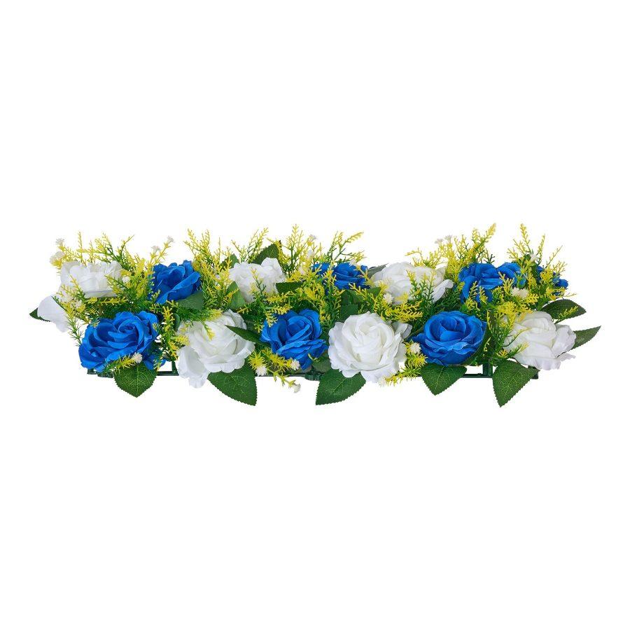 VEVOR Flower Ball Arrangement Bouquet 10 PCS, 19.6x 8.6 Inch Artificial Flower Balls Wedding Table Centerpieces, Faux Rose Arrangements for Wedding Centerpiece Home Decoration, Blue and White Roses