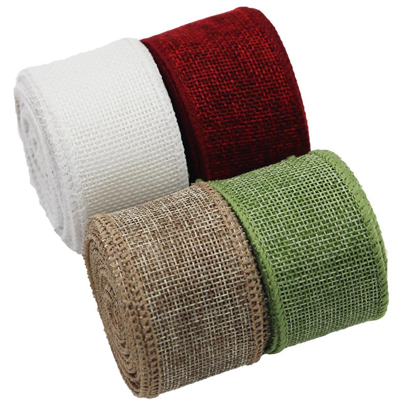 Hemp Ribbon for Large Bows and Wreaths, Imitation Hemp Ribbon, 4cm Width, 5m Length, Perfect for Christmas Tree Decor, Gift Wrapping, Tie Bands