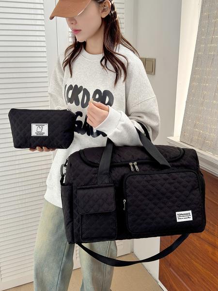 Three-piece travel bag set, niche design, multi-functional handbag, small bag and toiletry bag combination, large capacity, fashionable and versatile, multi-color optional, suitable for short trips, outdoor camping, etc., Travel Essentials Carryall