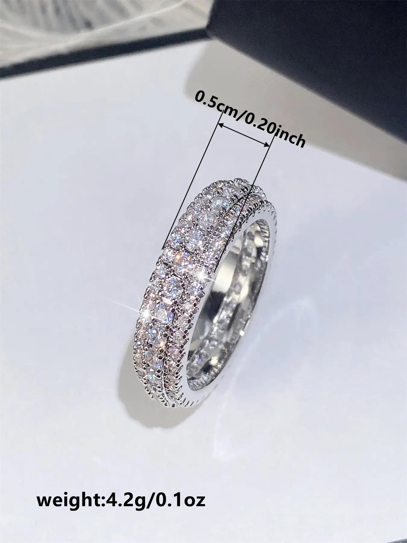 1 PC Simple Cubic Zirconia Ring For Women For Wedding Engagement Anniversary Party Jewelry Valentine's Day Gift