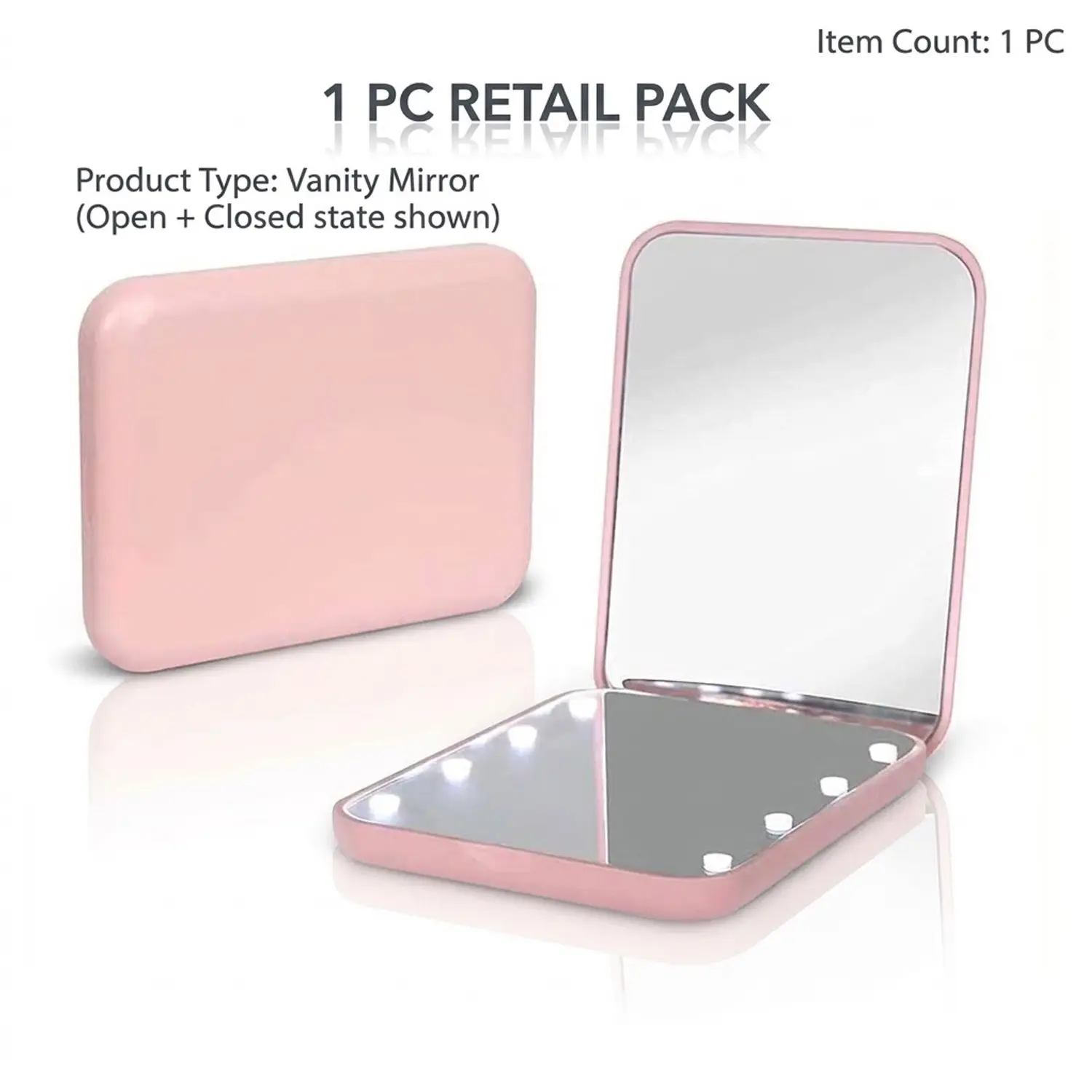 Portable LED Light Pocket Mirror, 1X/3X Magnification Compact Travel Cosmetic Mirror with Light for Purse, 2-Sided, Folding, Handheld, Illuminated Mirror, Led Makeup Mirror, Lighted Makeup Mirror