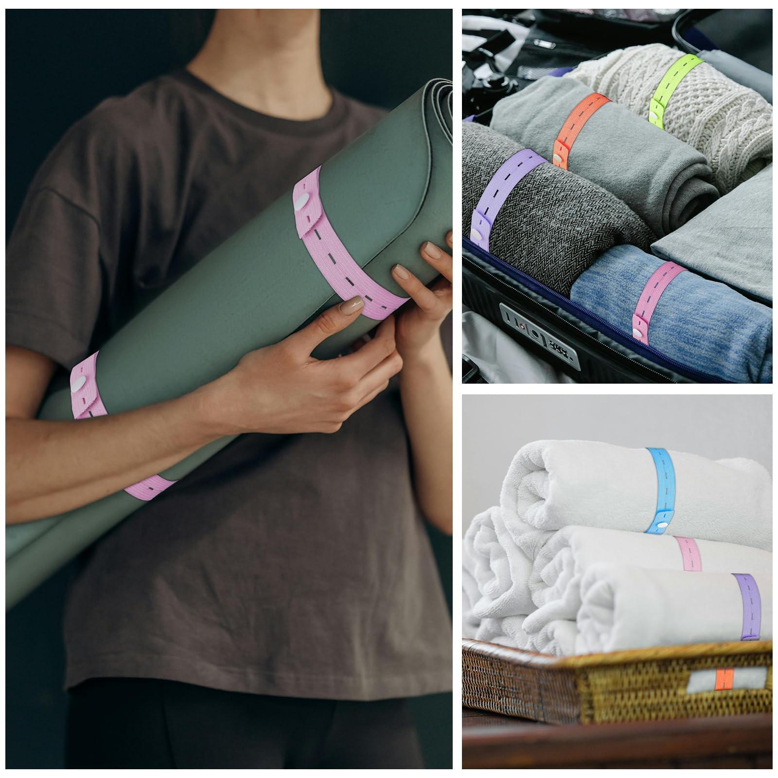 Elastic Bands with Buttonholes, Adjustable Clothing & Blanket Storage Straps, Ideal for Sewing Projects, Durable Fabric Design