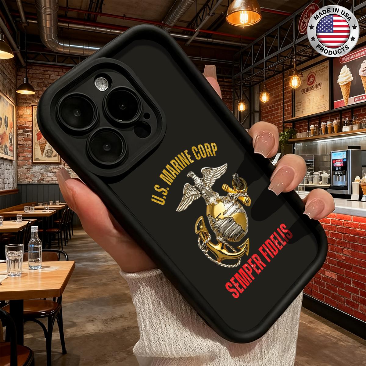 Cool U S Marine Corps Semper Fidelis Emblem Design Case for iPhone 17 16 15 14 Pro Max 13 12 11 XR XS Plus Air Slim Shockproof Anti Drop TPU Cover