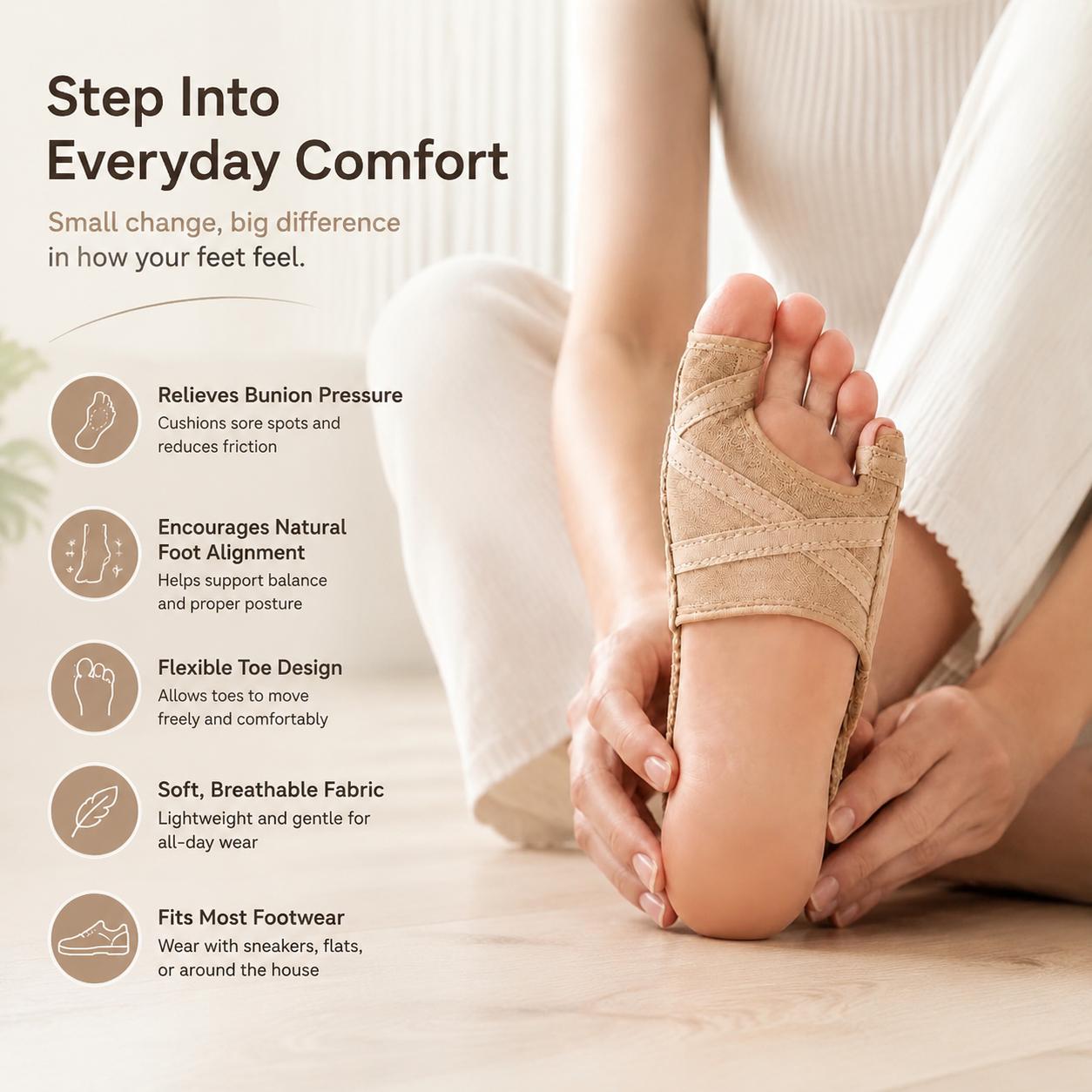 Orthopedic Bunion Correction Sleeve for Men and Women - Breathable Soft-Stretch Fabric, Dual-Action Toe Alignment Support, Hallux Valgus Relief for Daily Activities & Overnight Recovery, Hallux Relief